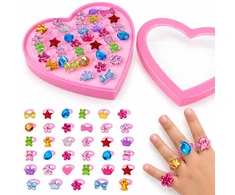 Jokomisiada Set of rings for girls, 36 pieces. Jewelry in a box ZA6295