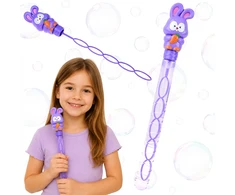 Jokomisiada Soap Bubbles for Children Bunny with Wand Bubble Solution Outdoor Toy ZA6150