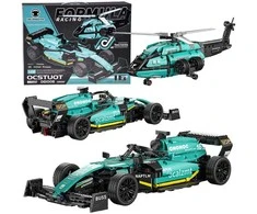 Jokomisiada Technical blocks 2 in 1 Formula 1 racing car helicopter 736pcs stickers ZA5730
