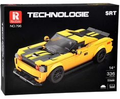 Jokomisiada Techniniai kaladėlės 319 detalių + lipdukai Geltona Sports Car ZA5260