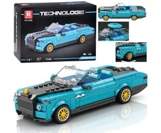 Jokomisiada Technical blocks Retro car Mėlynas CABRIOLET auksinis rims 417 pieces ZA5788