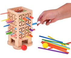 Jokomisiada Wooden 5-in-1 arcade game – tower, balls, sticks, worms ZA6569