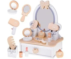 Jokomisiada Wooden dressing table for girls, drawer, accessories ZA5614