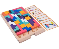 Dėlionė Jokomisiada Wooden Logic Puzzle with Colorful Blocks – Tetris Puzzle ZA6613