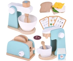 Jokomisiada Wooden set - toaster, kavos virimo aparatas, mixer + accessories Small household appliances ZA5929