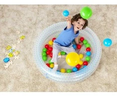 Rožinis baseinas 91x20cm + BESTWAY kamuoliai