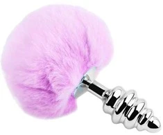 Alive analinis kištukas su uodega Metalinis analinis Fluffy Twist kištukas Lila S