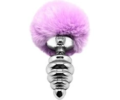 Alive analinis kištukas su uodega Metalinis analinis Fluffy Twist kištukas Lila S