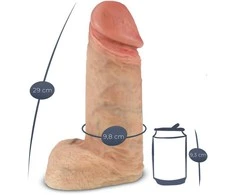 29 cm aukščiausios kokybės tikros odos dildo, modelis 1 (11"), minkštas, Silexd