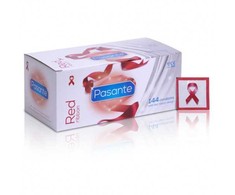 Pasante Healthcare Pasante Raudona Ribbon 144-Pack - Natural Fit, Vegan, CE Certified Condoms
