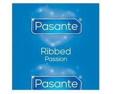 Pasante Healthcare Pasante Ribbed Passion Condoms 144-Pack - Textured, 52mm, Natural Latex