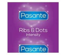 Pasante Healthcare „Pasante Ribs &amp; Dots/Intensity“ prezervatyvai, dideliais kiekiais, 144 vnt.