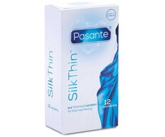 Pasante Healthcare Pasante Silk Thin Ultra-Fine Latex Condoms 12-Pack, Natural Color, 53mm