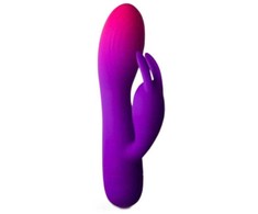 Rocks-Off Glo-Girl Violetinė Dual Motor Silicone Rabbit 171mm Atsparus vandeniui