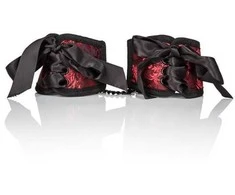 CalExotics Scandal Corset Cuffs Raudona &amp; Juodas Adjustable Restraint 28cm