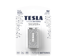Baterija Tesla 9V Sidabrinis+ Alkaline 6LR61 580 mAh (1 vnt) (13090120)