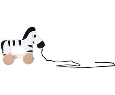 Tooky Toy Medieninė traukiama zebra su virvele