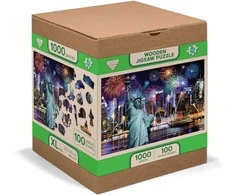Dėlionė WOODEN CITY Medinės Puzzle – Naujoji Yorkas Naktį XL, 1000 elementų