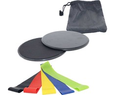 Slidinkite diską + 5 vnt, skirtos mankštos dantenai - juoda