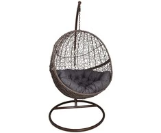 Hanging Cocoon Kėdė su Stovu – Ruda (Pilkas Pagalvė)