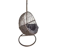 Hanging Cocoon Kėdė su Stovu – Ruda (Pilkas Pagalvė)