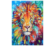Mozaika Diamentinė 5D - Spalvingas Liūtas 40x50 cm