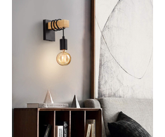 Sieninis šviestuvas Loft Kinkietas - Juodas Medienos