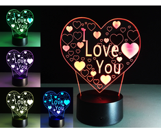 3D LED naktinė lemputė "AŠ TAVE MYLIU" mažoji