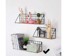 Metalinė siena lentyna LOFT 45 x 13,5 cm - juoda