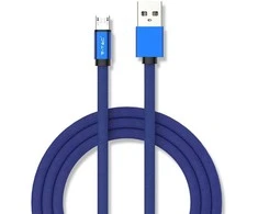V-tac 1m mikro USB laidas, mėlynas, laido tipas- medvilninis audinys