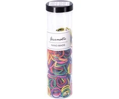 Elastinės gumelės plaukams 300 vnt. - pastelinių spalvų mišinys