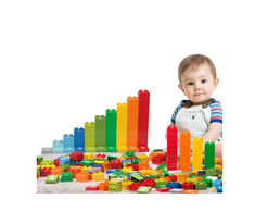 Plastikinių blokų rinkinys (56 blokai + 10 kortelių)