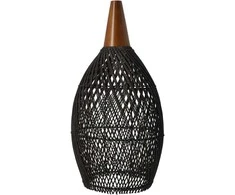 Pakabinamas šviestuvas Rustic Rattan Lempa - 25cm (Juoda)