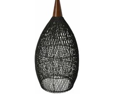 Pakabinamas šviestuvas Rustic Rattan Pakabinama Lempa 35 cm Juoda