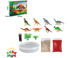 MILE 3D scena dinozaurai rinkinys su spalvingais dinozaurais