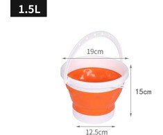 Silikoninis sulankstomas kibiras 1.5L - oranžinis ir baltas