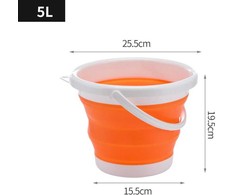 Sulankstomas silikono kibiras 5L - oranžinis ir baltas