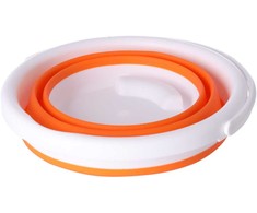 Sulankstomas silikono kibiras 5L - oranžinis ir baltas