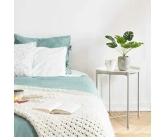 Metalinis apvalus stalas Loft stiliaus - baltas