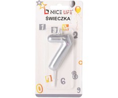 Gimimo dienos torto žvakė 7 - sidabrinė