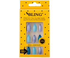 BLING Dirbtiniai nagai 24 vnt. – glamoninga, raštas V
