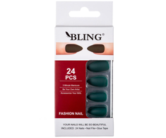 Tipsy BLING dirbtiniai nagai - butelių žalia, matiniai