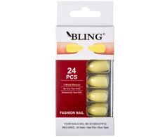 Tipsy BLING dirbtiniai nagai (24 vnt.) - geltoni