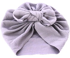 Kepurė Mergaičių turbanas su kaklo juosta - pilkas