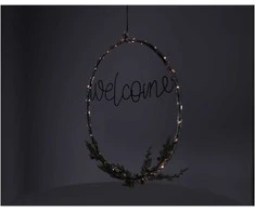Pakabinamas šviestuvas LED Wianek 'WELCOME' 40 cm Šiltai balta