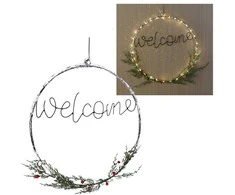 Pakabinamas šviestuvas LED Wianek 'WELCOME' 40 cm Šiltai balta