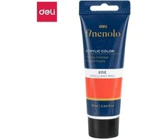 Akriliniai dažai DELI Finenolo 75ml, blizgančios raudonos spalvos