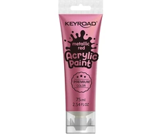 Akriliniai dažai Keyroad 75ml, metalizuotos raudonos spalvos