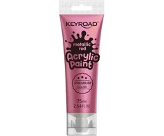 Akriliniai dažai Keyroad 75ml, metalizuotos raudonos spalvos