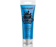Akriliniai dažai Keyroad 75ml, metalizuotos mėlynos spalvos
